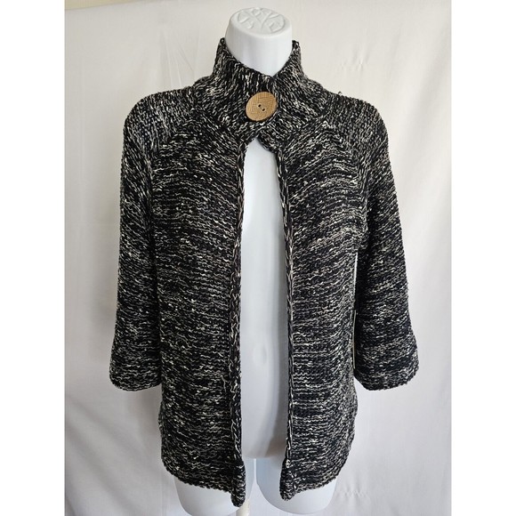 BCBG MAXAZRIA Black & White Cardigan Size Medium - Picture 1 of 7